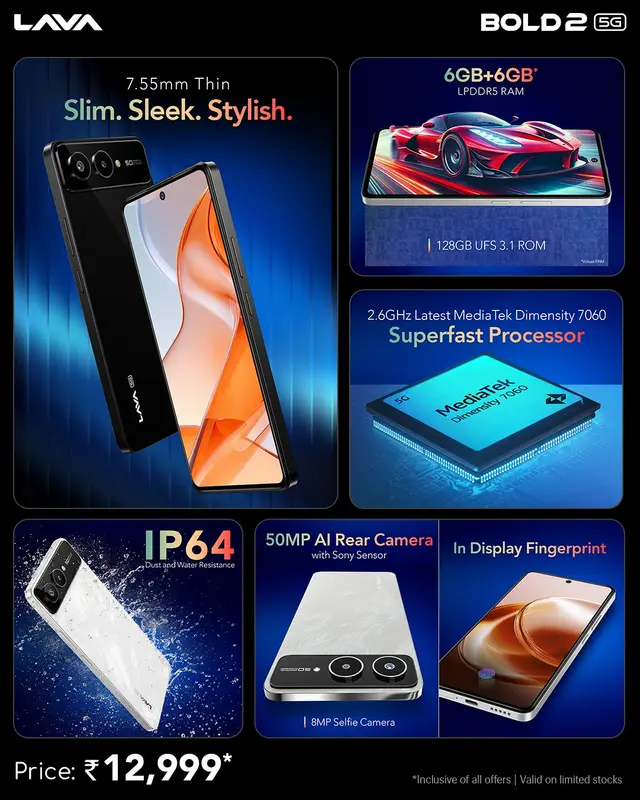 Le Lava Bold 2 5G lancé en Inde à 12 999 INR