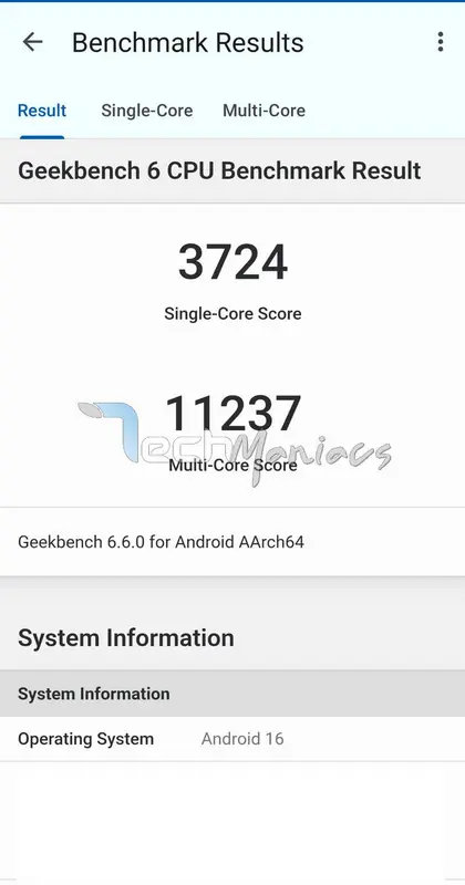 Résultats Geekbench Galaxy S26 Ultra Snapdragon