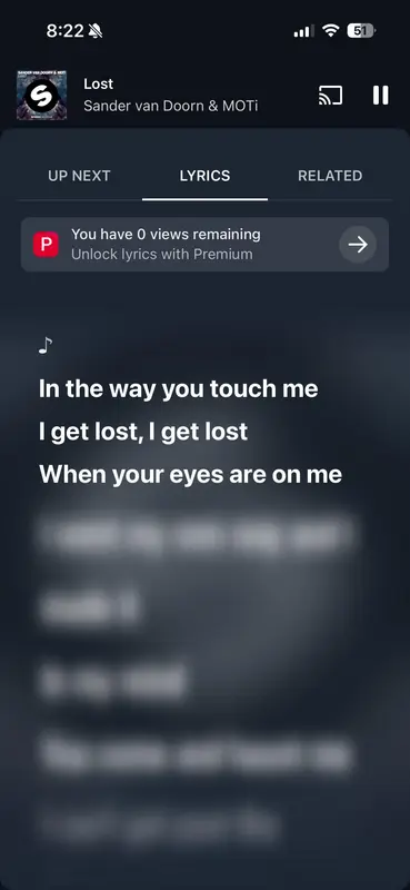 YouTube Music nécessite désormais un abonnement Premium pour voir plus que quelques paroles de chansons
